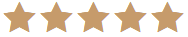 5-star rating graphic in gold and white